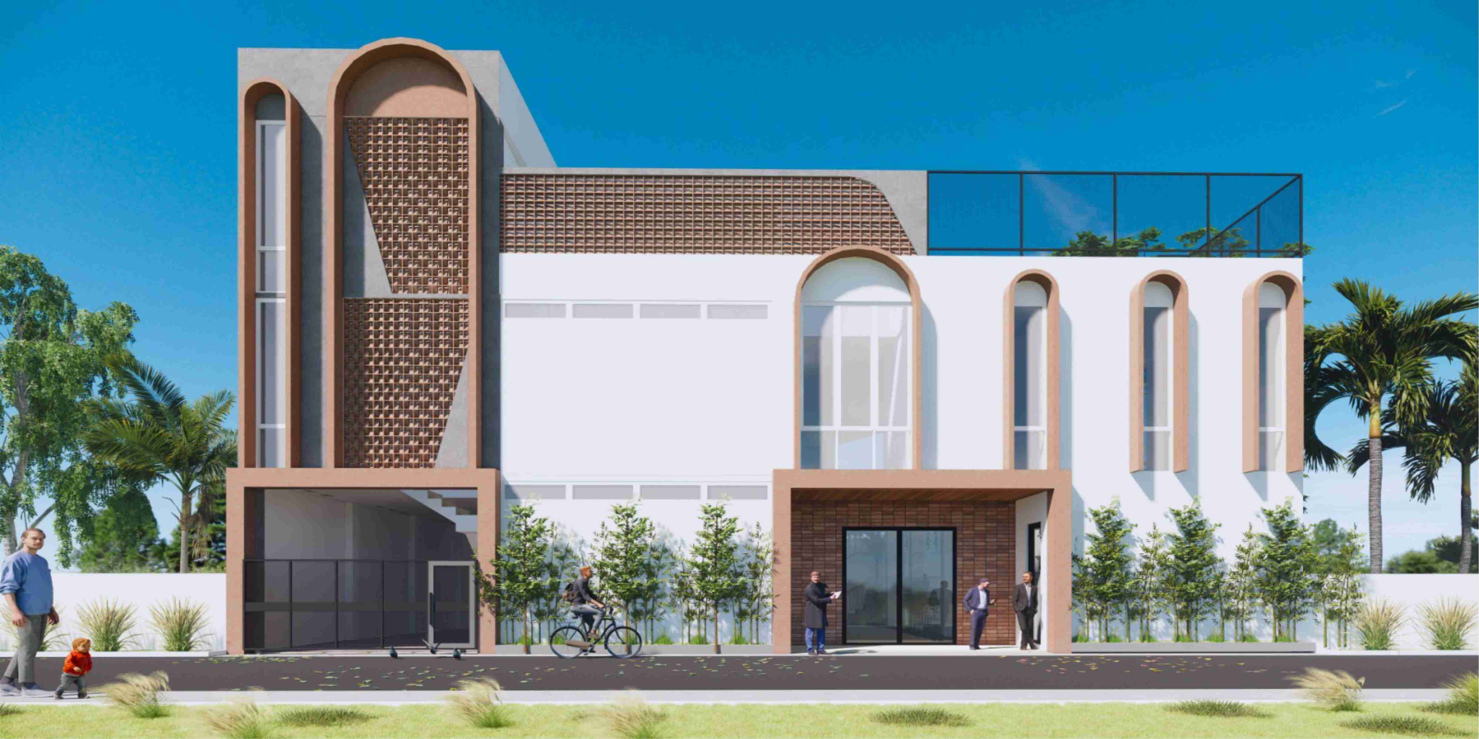 Design 3D Gedung yayasan sekolah Bu Milla Jalan gresik PPI Surabaya