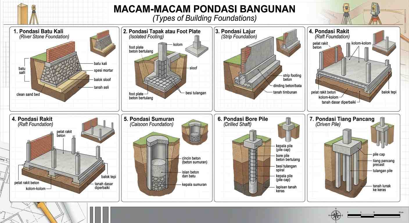 8 Macam pondasi dan fungsinya