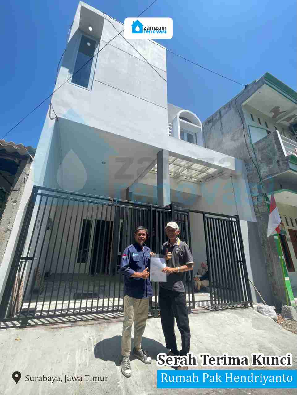 Hasil Renovasi rumah di dharnawangsa surabaya Serah Terima Kunci pak hendriyanto